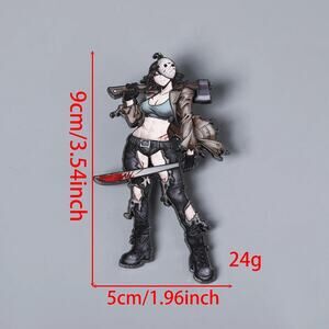 Mask Ax Girl Halloween Horror BIG Enamel Pin-ONLY ONE